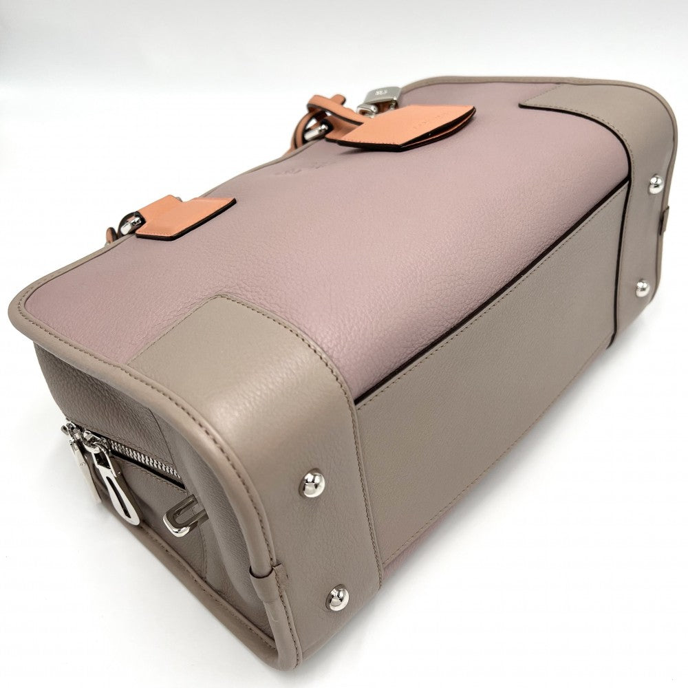 LOEWE ロエベ ハンドバッグ アナグラム アマソナ28 ミニボストンバッグ 352.69LA03 レザー ベージュ マルチカラー シルバー金具 レディース【中古品】