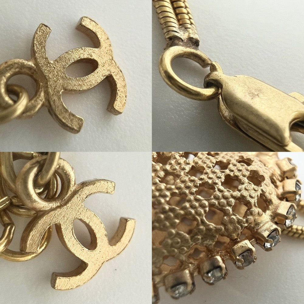 【開店SALE】 CHANEL シャネル ブレスレット アクセサリー ハート ココマーク ダブル 01P ゴールド レディース 約11.3g 2001年【中古品】