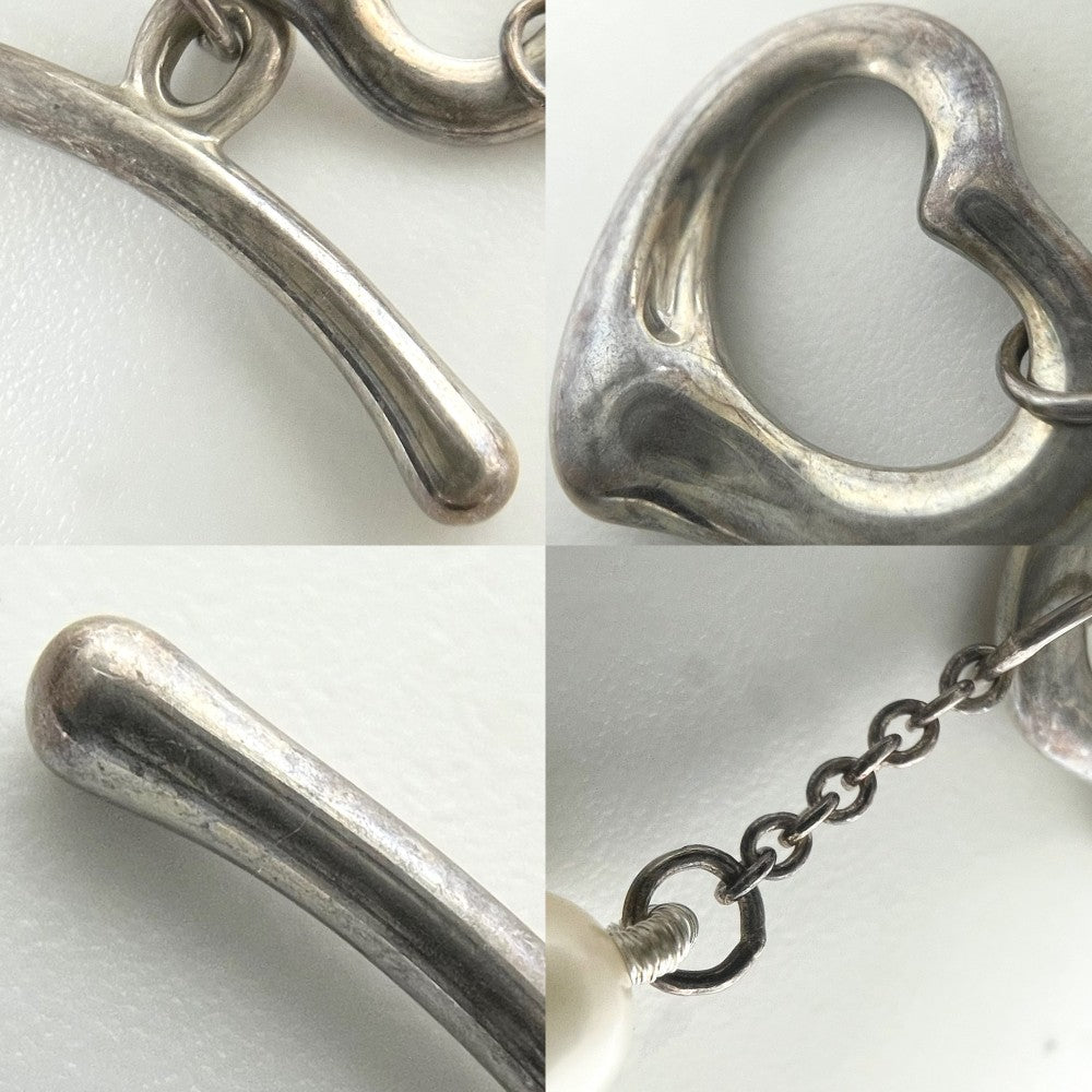 TIFFANY&Co. ティファニー ブレスレット アクセサリー ジュエリー オープンハート パール ホワイト 白 レディース 約13g【中古品】