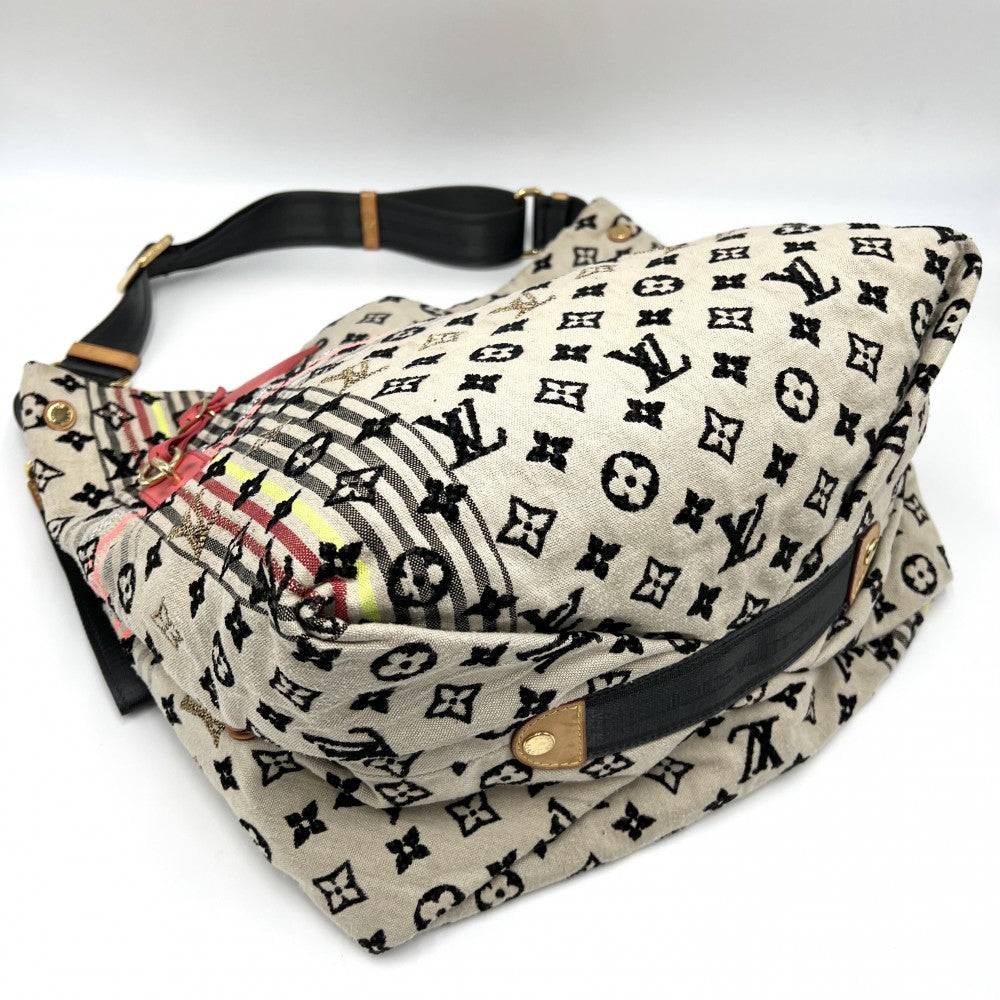 LOUIS VUITTON ルイヴィトン ショルダーバッグ モノグラムシュシュ ボヘミアン ハンドバッグ セミショルダー M40359 ベージュ ブラック 黒 ゴールド金具 レディース【中古品】