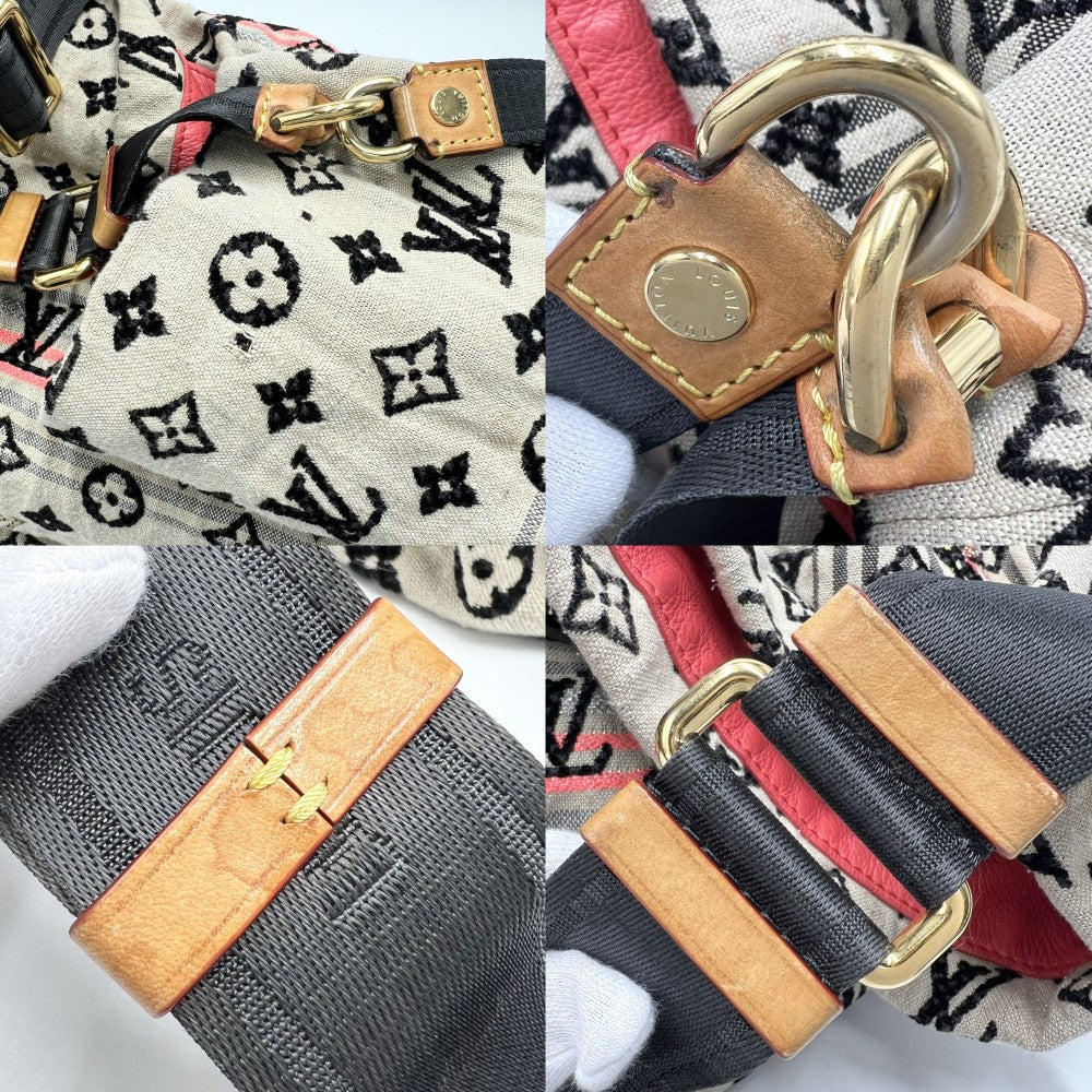 LOUIS VUITTON ルイヴィトン ショルダーバッグ モノグラムシュシュ ボヘミアン ハンドバッグ セミショルダー M40359 ベージュ ブラック 黒 ゴールド金具 レディース【中古品】