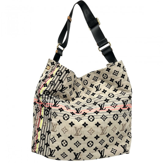 LOUIS VUITTON ルイヴィトン ショルダーバッグ モノグラムシュシュ ボヘミアン ハンドバッグ セミショルダー M40359 ベージュ ブラック 黒 ゴールド金具 レディース【中古品】