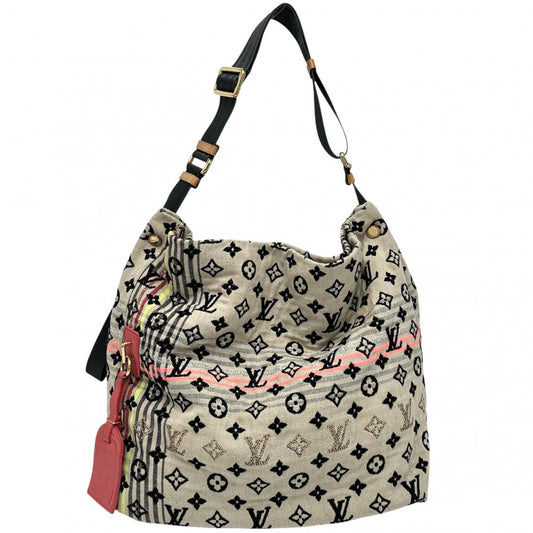LOUIS VUITTON ルイヴィトン ショルダーバッグ モノグラムシュシュ ボヘミアン ハンドバッグ セミショルダー M40359 ベージュ ブラック 黒 ゴールド金具 レディース【中古品】