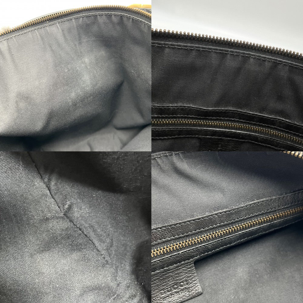 GUCCI グッチ ハンドバッグ インターロッキングG ワンショルダーバッグ 121548 レザー ブラック 黒 ゴールド金具 レディース【中古品】
