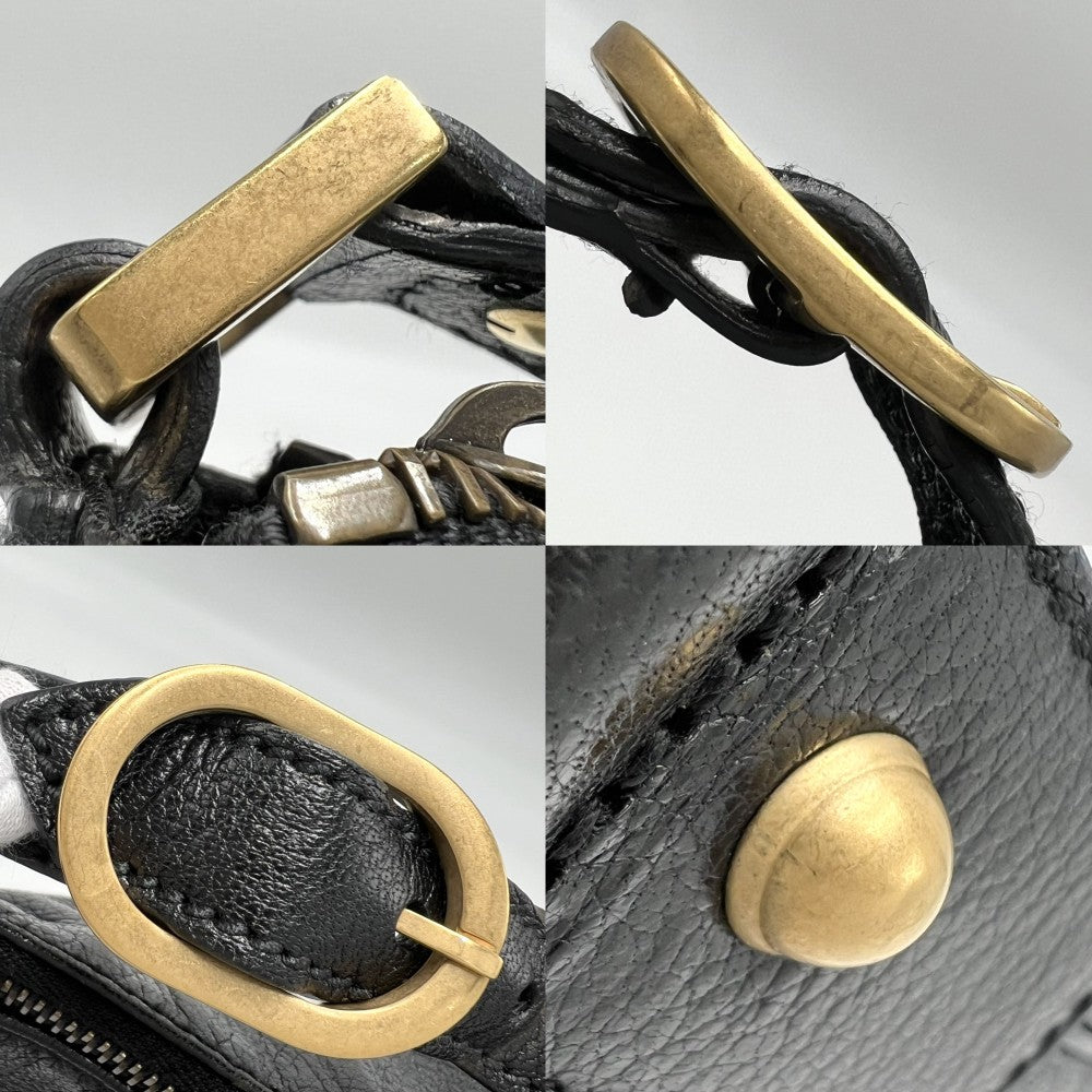 GUCCI グッチ ハンドバッグ インターロッキングG ワンショルダーバッグ 121548 レザー ブラック 黒 ゴールド金具 レディース【中古品】