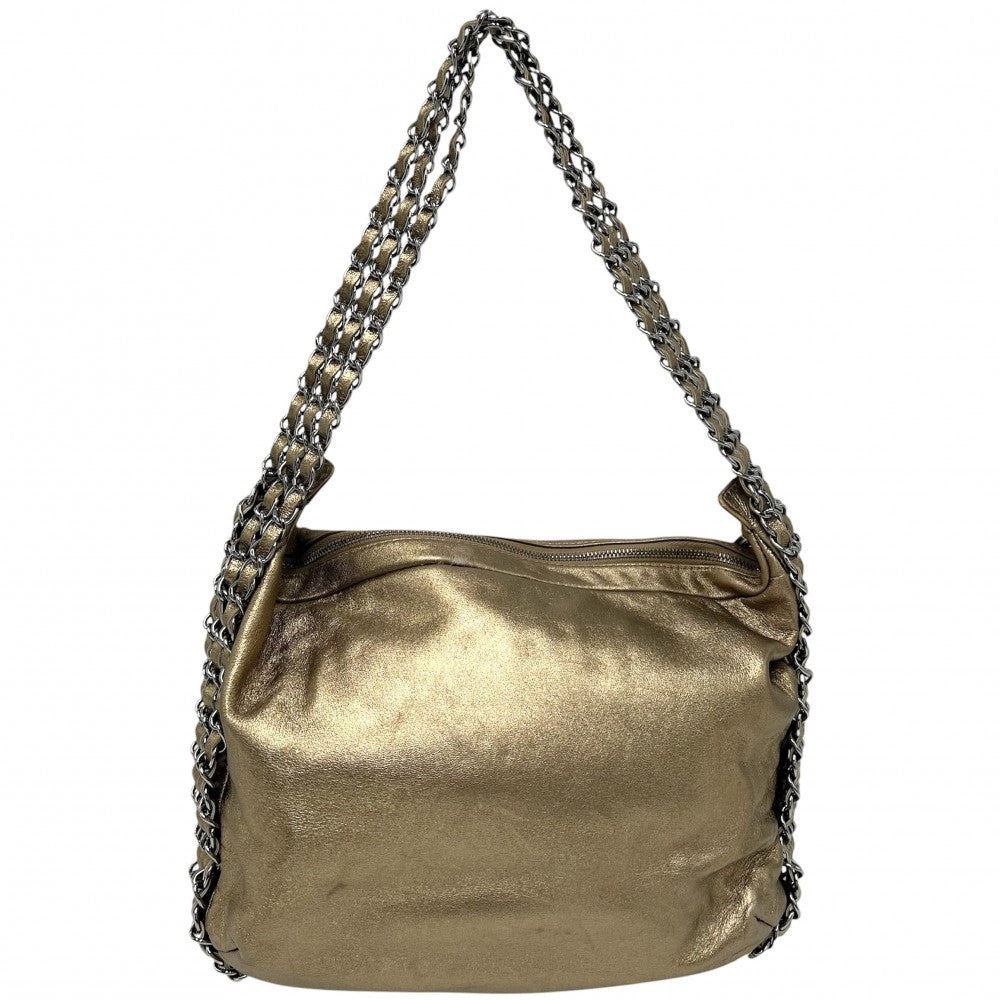 CHANEL シャネル ショルダーバッグ ワンショルダーバッグ ココマーク チェーンショルダー ゴールド シルバー金具 レディース【中古品】