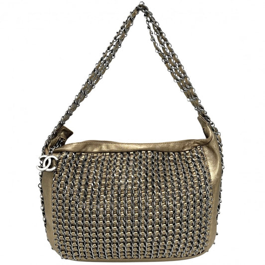 CHANEL シャネル ショルダーバッグ ワンショルダーバッグ ココマーク チェーンショルダー ゴールド シルバー金具 レディース【中古品】