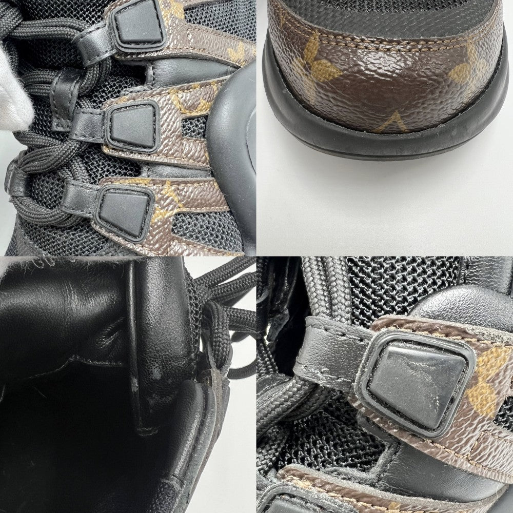 【開店SALE】 LOUIS VUITTON ルイヴィトン スニーカー アークライトライン ハイカット モノグラム ファッションアイテム 38サイズ 靴 約24.5cm 1A43LH ラバー ブラック 黒 ブラウン 茶 レディース【中古品】