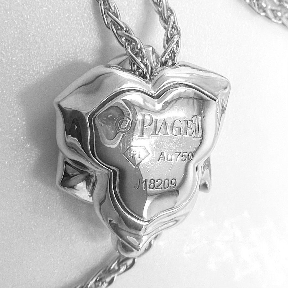 【開店SALE】 PIAGET ピアジェ ネックレス ローズペンダントネックレス ジュエリー アクセサリー Au750 18金WG K18ホワイトゴールド ダイヤモンド シルバー レディース 約17.2g【中古品】