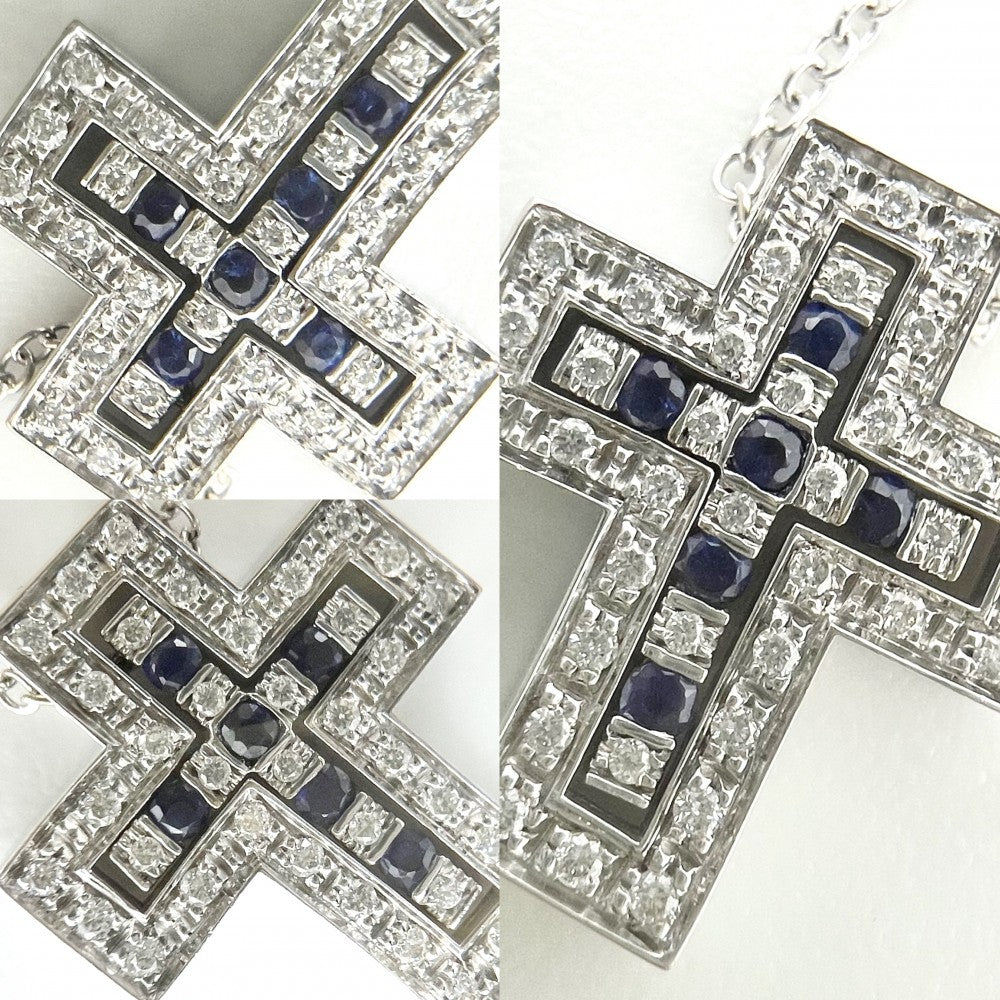 Damiani ダミアーニ ネックレス ベルエポックXXS ジュエリー アクセサリー メンズ レディース ペンダント クロス 18金 Au750 K18ホワイトゴールド ダイヤモンド ユニセックス 約4.7g【中古品】