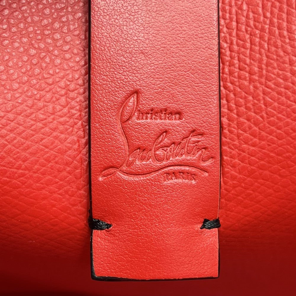 Christian Louboutin クリスチャンルブタン トートバッグ カバタ ルビインザスカイ ハンドバッグ CABATA スタッズ ポーチ付き レザー ブラック 黒 レッド 赤 ガンメタル金具 レディース【中古品】
