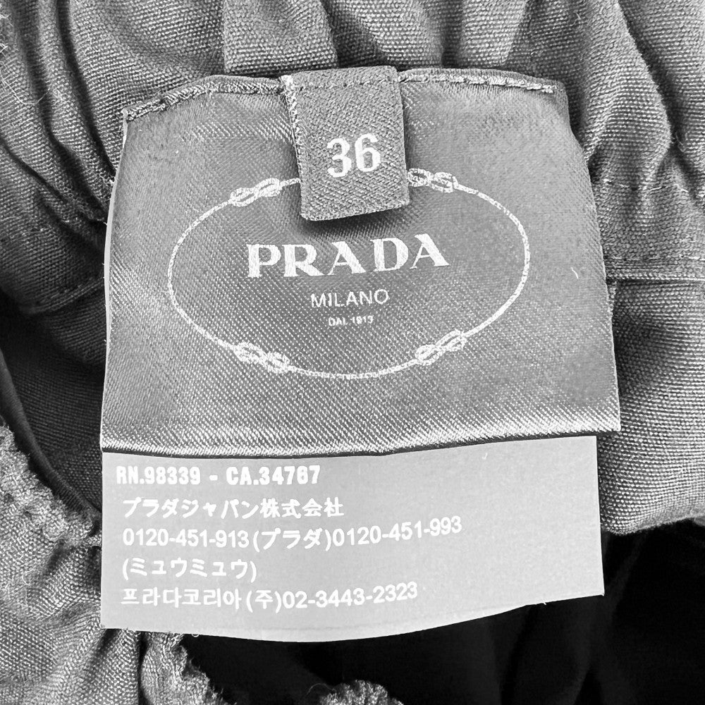 PRADA プラダ スカート ゼブラ リボン ボトムス 服 アパレル 36 ブラック 黒 コットン レディース【中古品】