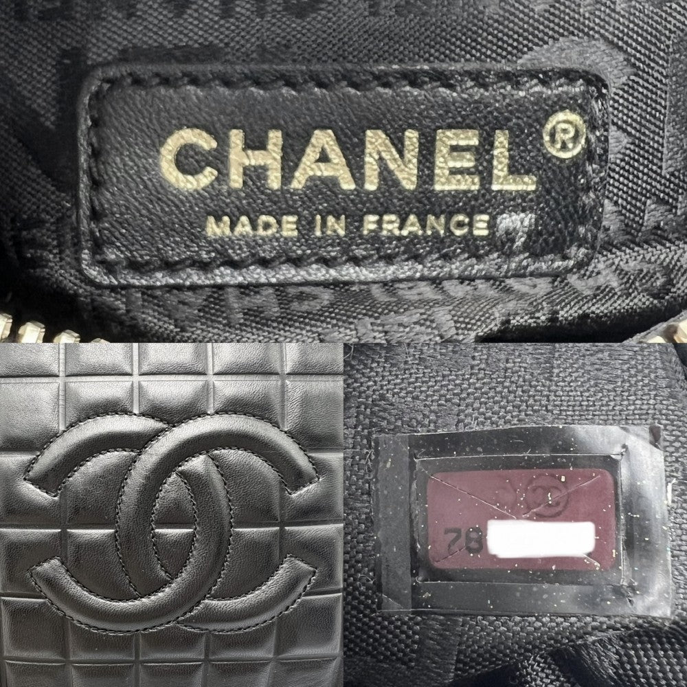 CHANEL シャネル ハンドバッグ チョコバー ココマーク セミショルダーバッグ レザー ブラック 黒 ゴールド金具 レディース【中古品】