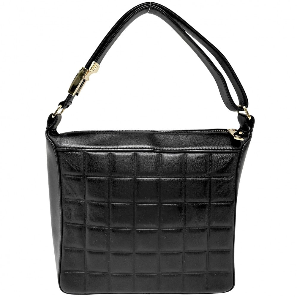 CHANEL シャネル ハンドバッグ チョコバー ココマーク セミショルダーバッグ レザー ブラック 黒 ゴールド金具 レディース【中古品】