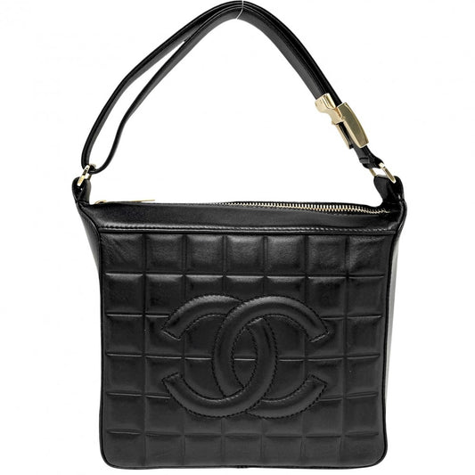 【開店SALE】 CHANEL シャネル ハンドバッグ チョコバー ココマーク セミショルダーバッグ レザー ブラック 黒 ゴールド金具 レディース【中古品】