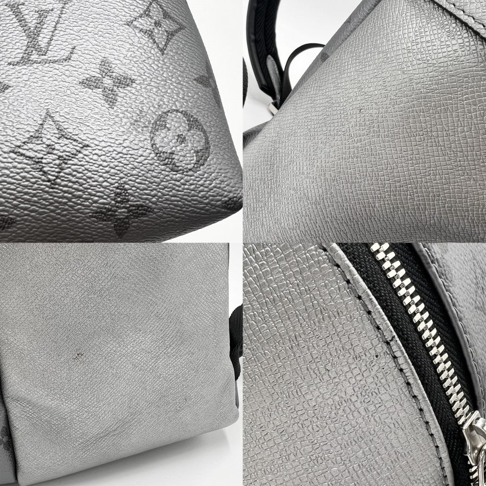 【開店SALE】 LOUIS VUITTON ルイヴィトン リュック モノグラムエクリプス ディスカバリーバックパックPM タイガ 大容量 通勤 通学 M30835 メタリックグレー シルバー金具 メンズ【中古品】