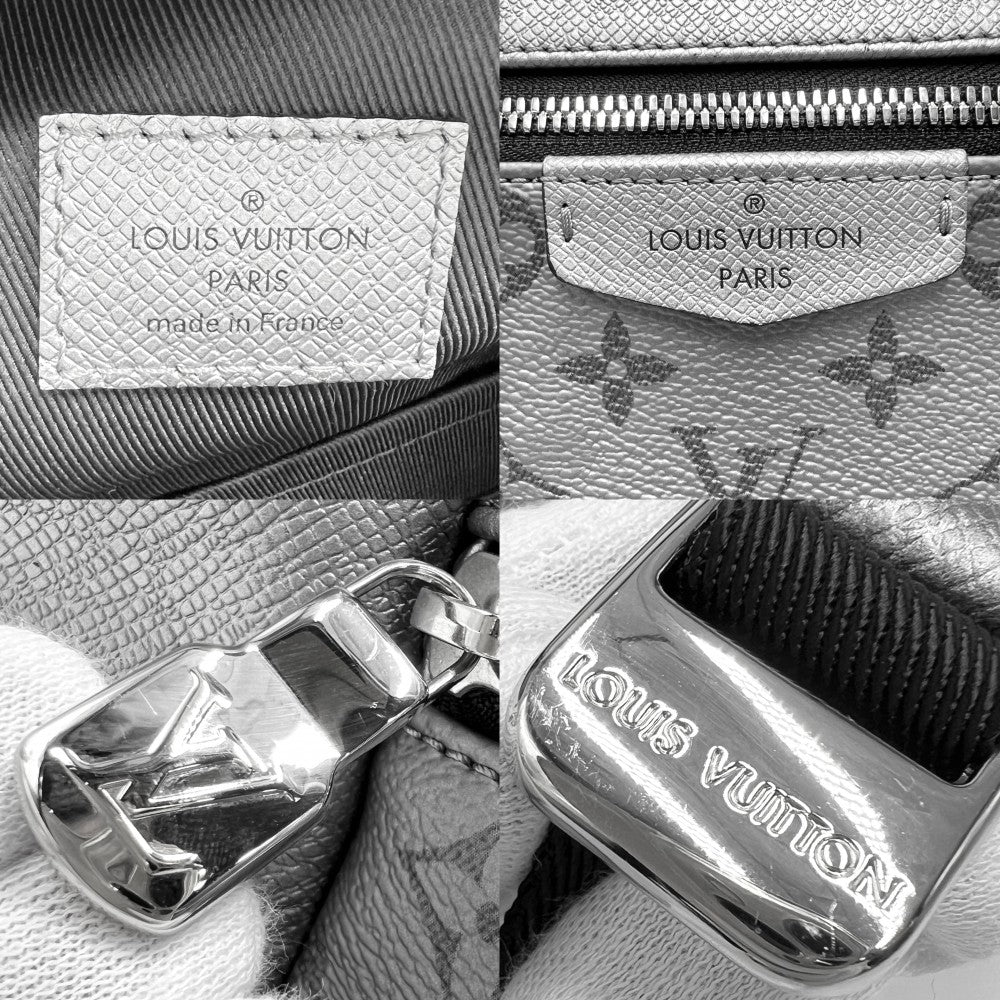 LOUIS VUITTON ルイヴィトン リュック モノグラムエクリプス ディスカバリーバックパックPM タイガ 大容量 通勤 通学 M30835 メタリックグレー シルバー金具 メンズ【中古品】