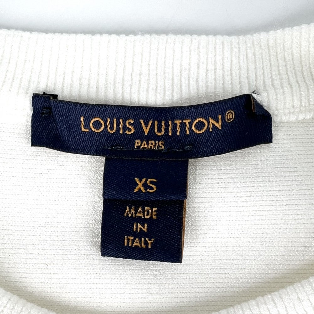 【開店SALE】 LOUIS VUITTON ルイヴィトン ワンピース ニット ノースリーブワンピース アパレル 服 レース サイドファスナー フラワー XS ホワイト 白 春 夏 レーヨン ポリエステル ナイロン ポリウレタン レディース【中古品】