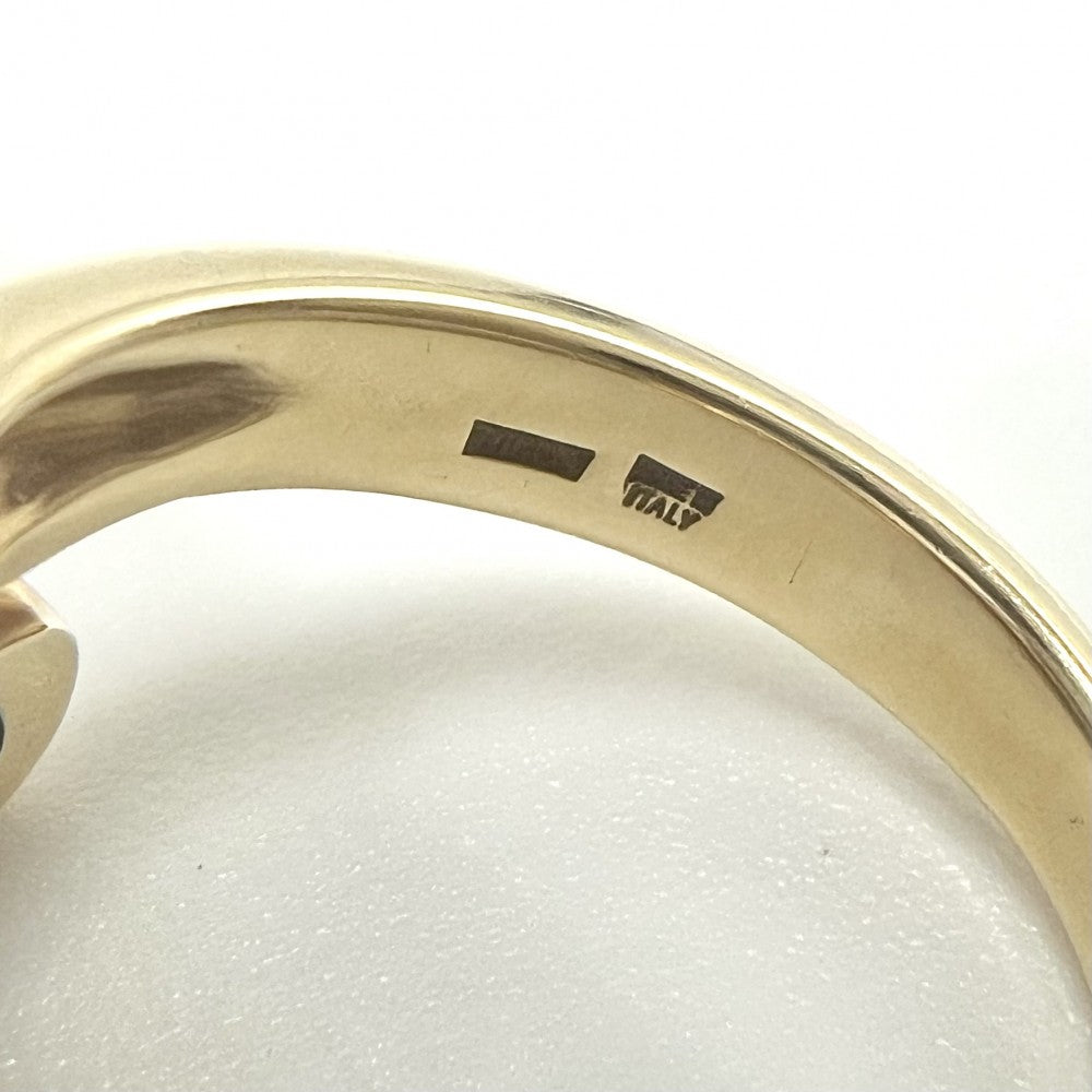 BVLGARI ブルガリ 指輪 アストレア ジュエリー アクセサリー リング Au750 18金YG K18イエローゴールド ダイヤモンド 約10号 ブルー 青 レディース 約5.4g【中古品】