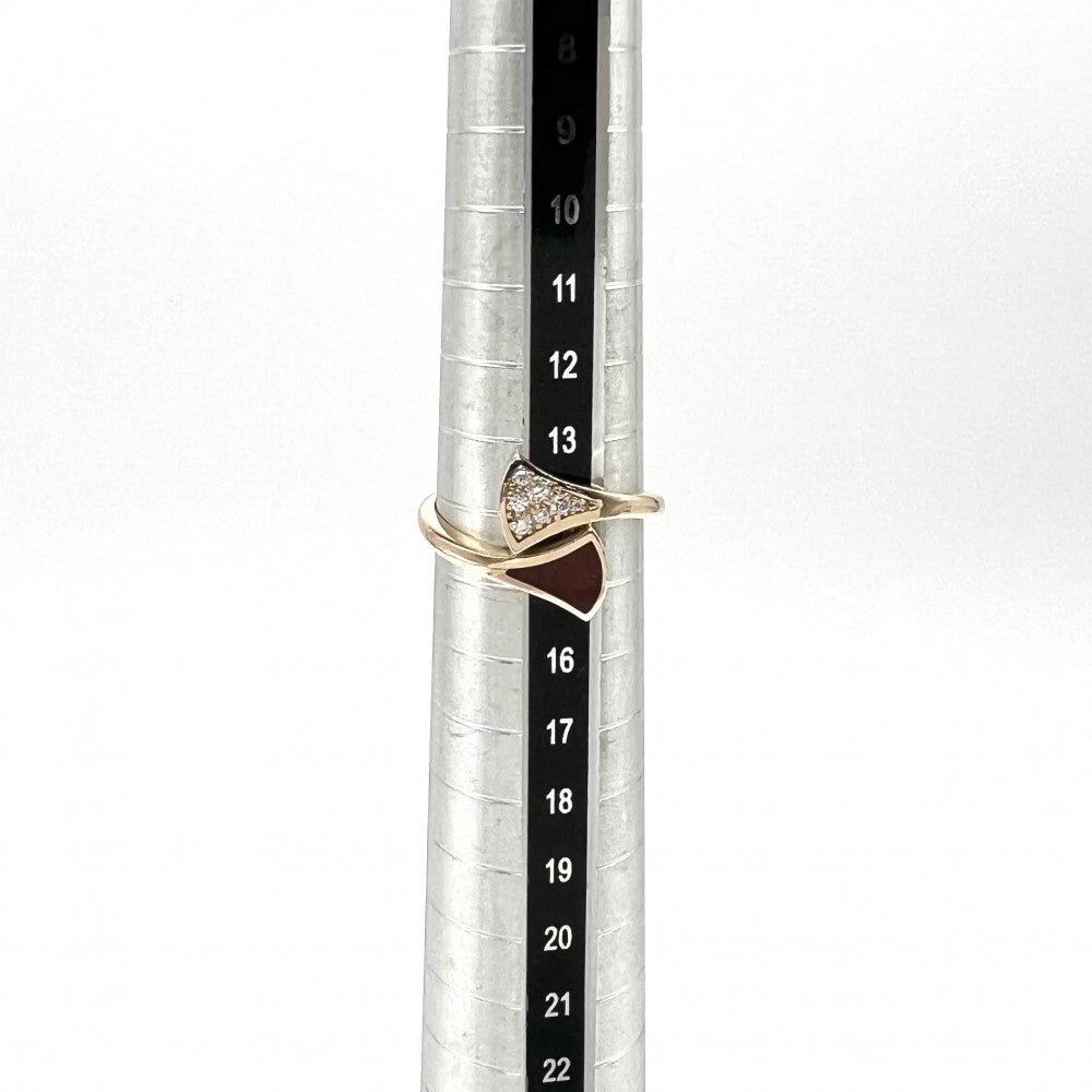 【開店SALE】 BVLGARI ブルガリ 指輪 ティーヴァドリーム リング ジュエリー アクセサリー 18金PG K18ピンクゴールド ダイヤモンド0.08ct 約14.5号 レディース 約4.1g【中古品】