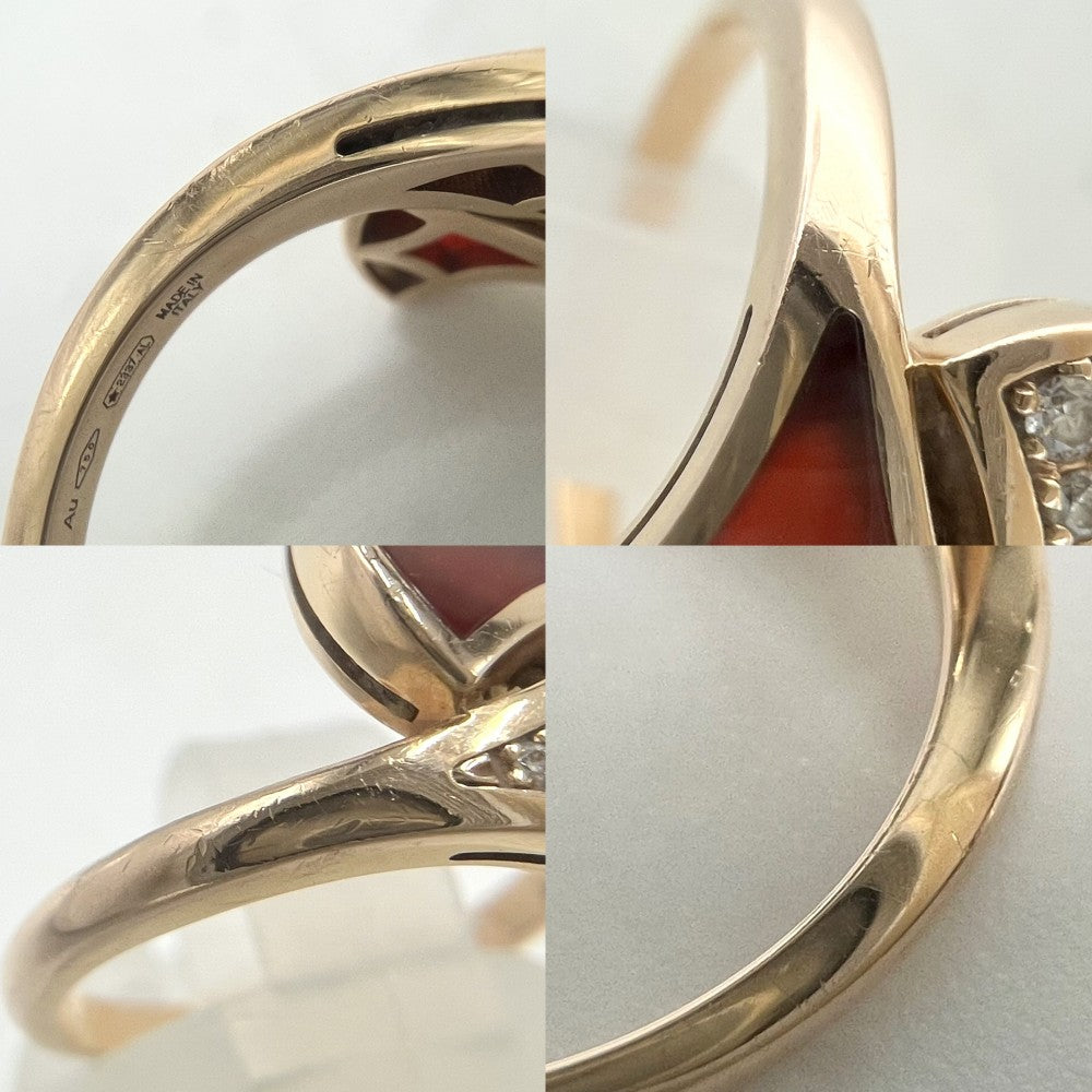 【開店SALE】 BVLGARI ブルガリ 指輪 ティーヴァドリーム リング ジュエリー アクセサリー 18金PG K18ピンクゴールド ダイヤモンド0.08ct 約14.5号 レディース 約4.1g【中古品】