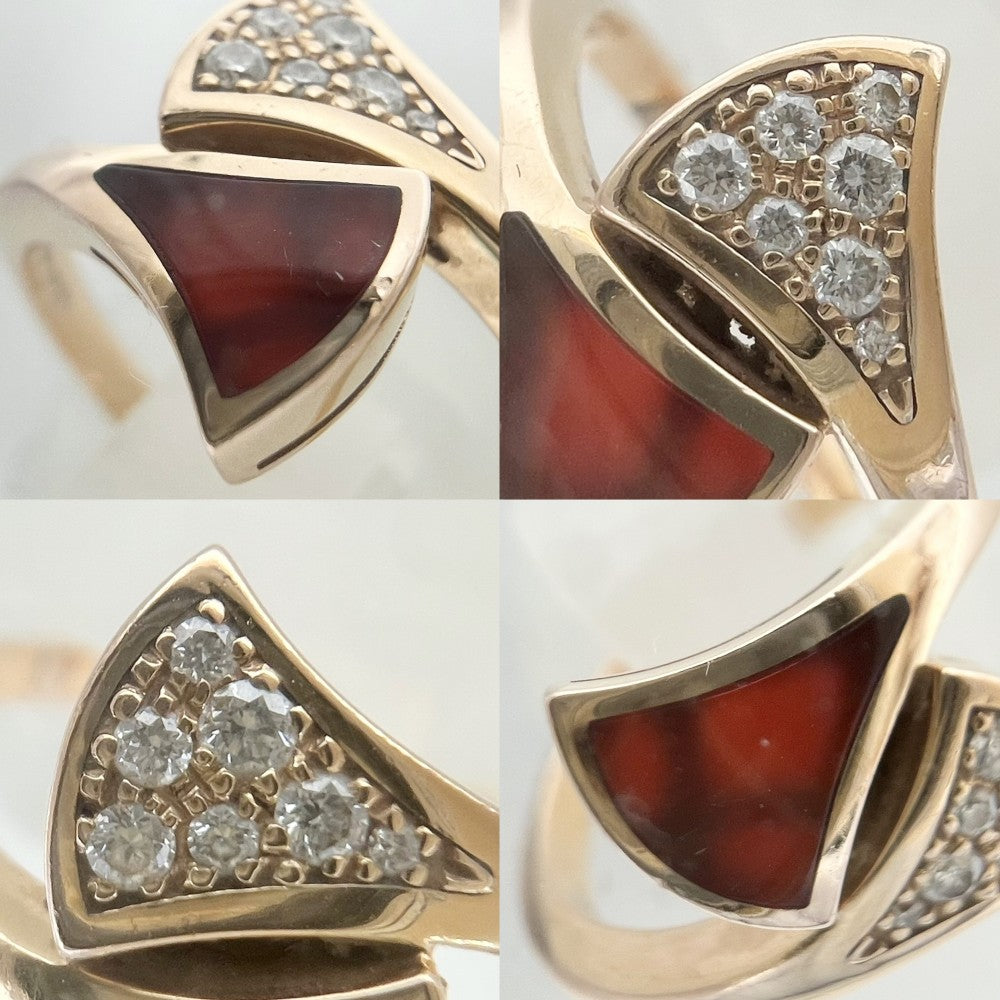 【開店SALE】 BVLGARI ブルガリ 指輪 ティーヴァドリーム リング ジュエリー アクセサリー 18金PG K18ピンクゴールド ダイヤモンド0.08ct 約14.5号 レディース 約4.1g【中古品】