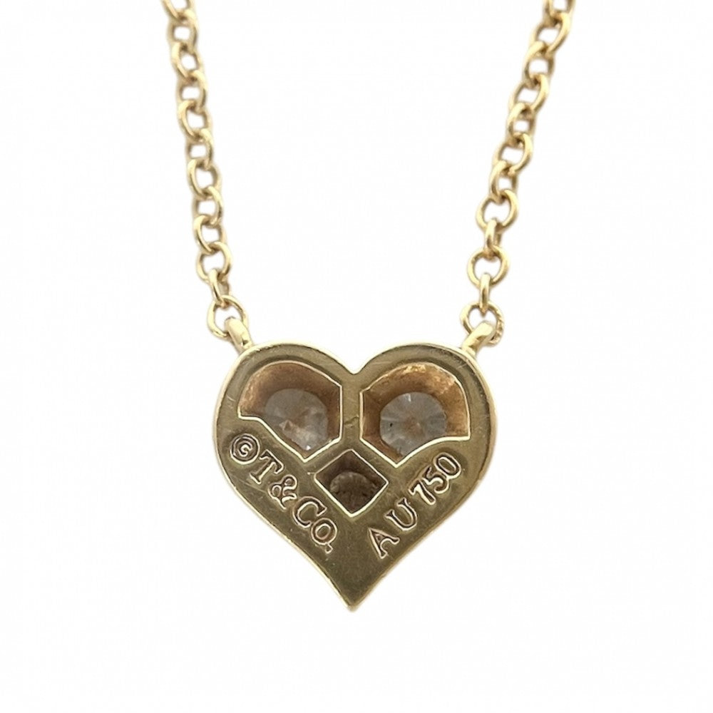 TIFFANY&Co. ティファニー ネックレス ハート ジュエリー アクセサリー Au750 18金 K18ゴールド ダイヤモンド レディース 約2.4g【中古品】