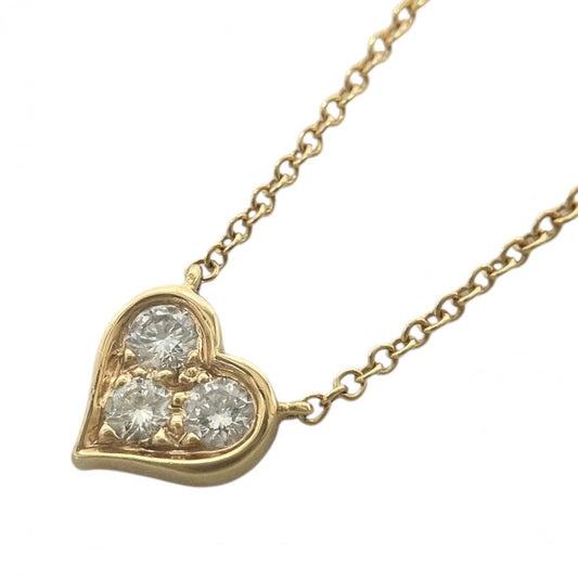 TIFFANY&Co. ティファニー ネックレス ハート ジュエリー アクセサリー Au750 18金 K18ゴールド ダイヤモンド レディース 約2.4g【中古品】
