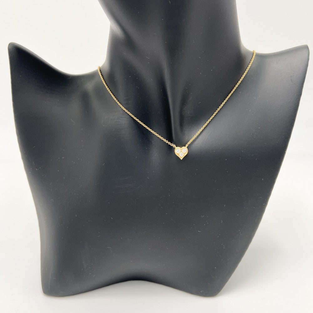 TIFFANY&Co. ティファニー ネックレス ハート ジュエリー アクセサリー Au750 18金 K18ゴールド ダイヤモンド レディース 約2.4g【中古品】