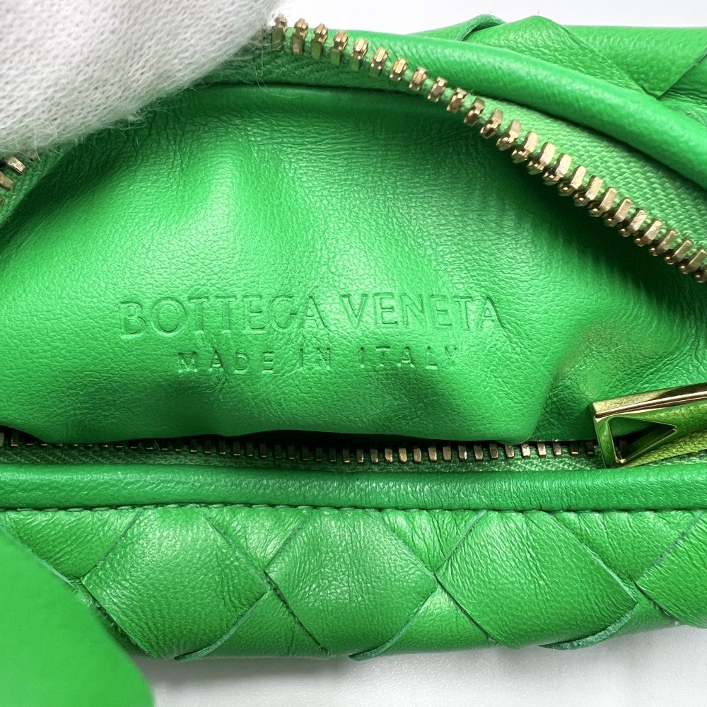 BOTTEGAVENETA ボッテガヴェネタ ハンドバッグ イントレチャート キャンディジョディ ミニバッグ レザー グリーン 緑 ゴールド金具 レディース【中古品】