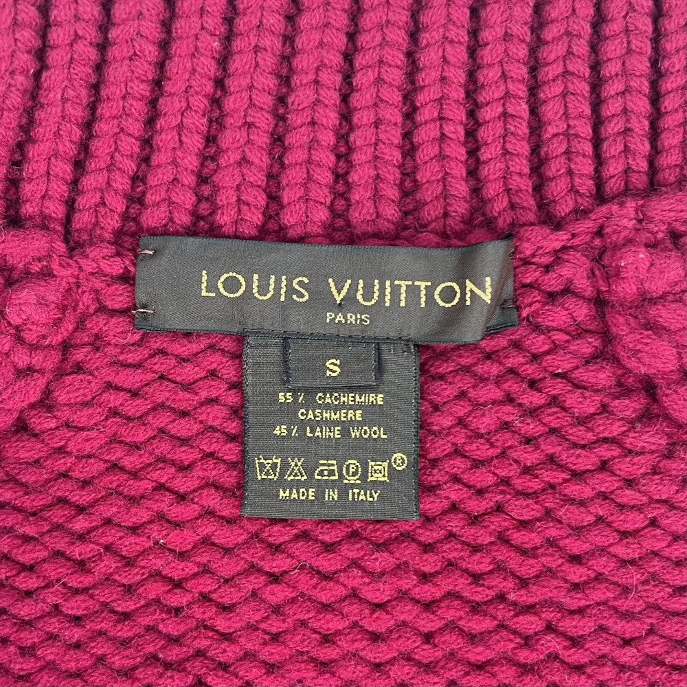 【開店SALE】 LOUIS VUITTON ルイヴィトン ニット ジップアップ トップス アパレル 服 ハイネック S ワインレッド系 シルバー金具 秋 冬 カシミヤ ウール レディース【中古品】