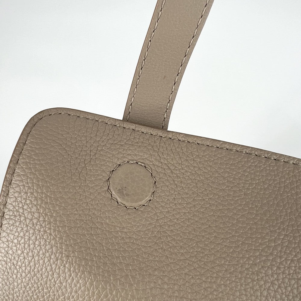 LOEWE ロエベ ショルダーバッグ アナグラム ミリタリー メッセンジャーバッグ XS レザー ベージュ シルバー金具 メンズ【中古品】