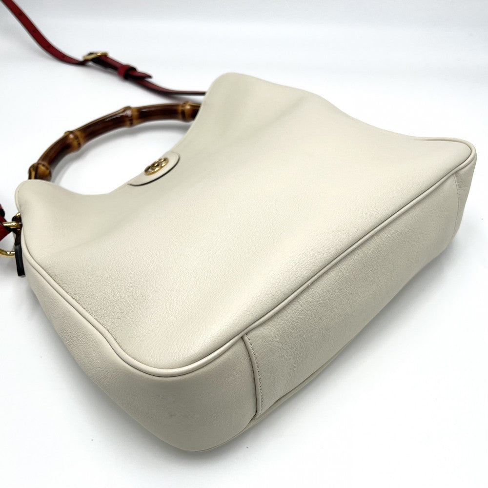 GUCCI グッチ 2WAY ダイアナミディアム バンブー ハンドバッグ ショルダーバッグ 746124 アイボリー ブラウン 茶 ゴールド金具 レディース【中古品】