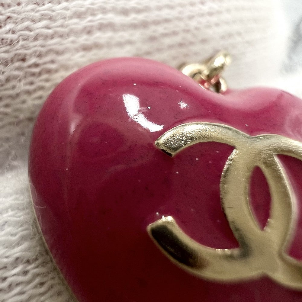 【開店SALE】 CHANEL シャネル ピアス ハート アクセサリー ココマーク GP ラインストーン C23P ピンク ゴールド金具 レディース 約15.3g 2023年【中古品】