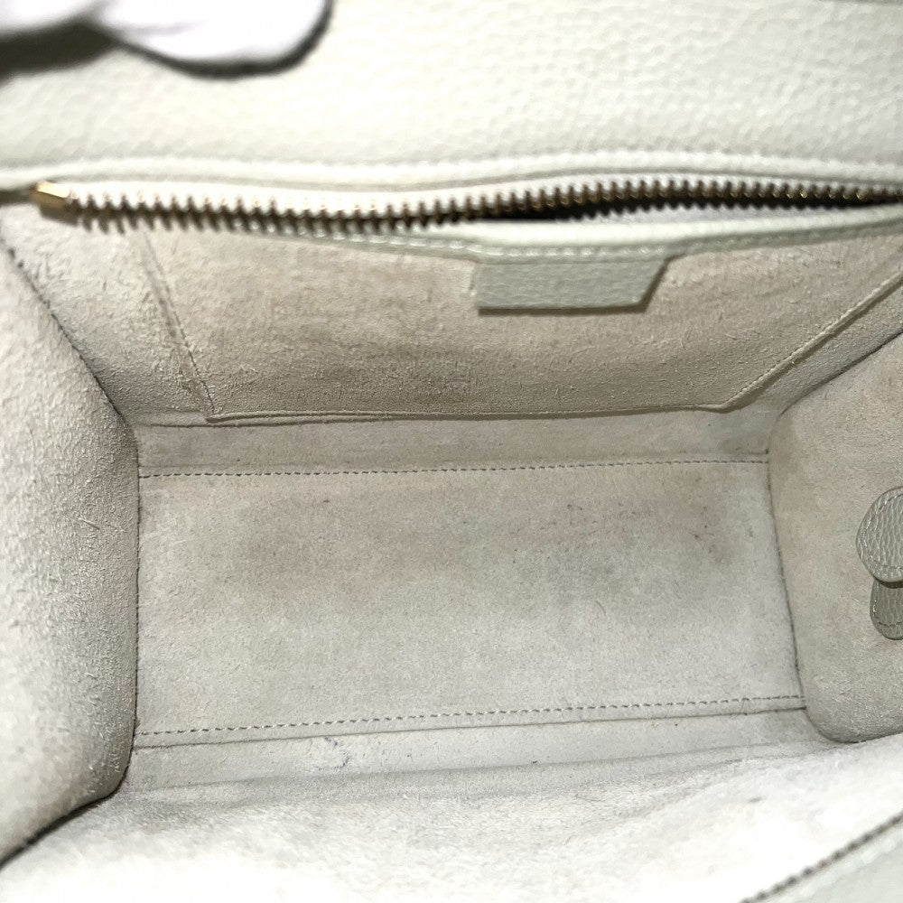 【開店SALE】 CELINE セリーヌ 2WAY ラゲージ ナノ ハンドバッグ ショルダーバッグ レザー ミントグリーン シルバー金具 レディース【中古品】