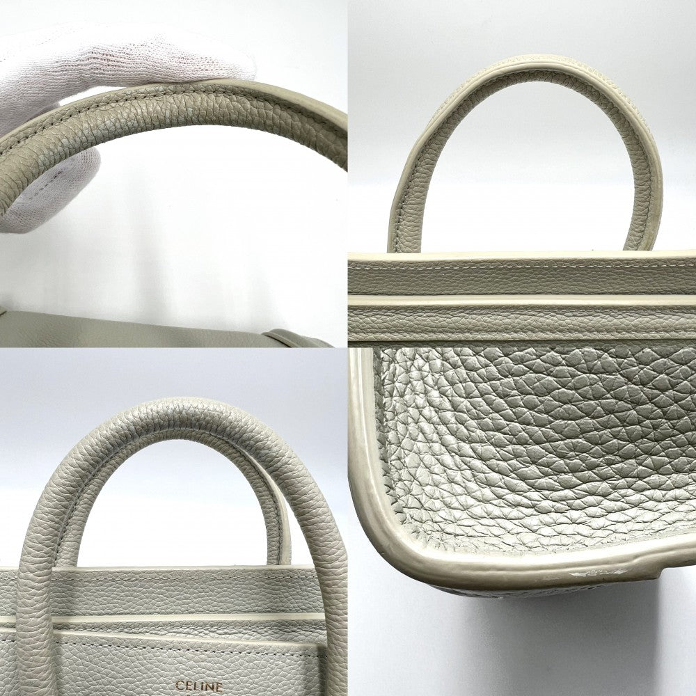 【開店SALE】 CELINE セリーヌ 2WAY ラゲージ ナノ ハンドバッグ ショルダーバッグ レザー ミントグリーン シルバー金具 レディース【中古品】