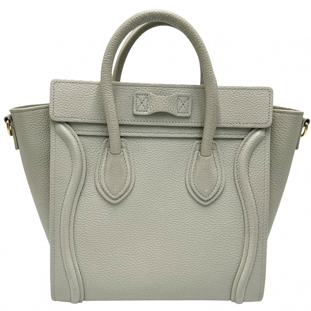 【開店SALE】 CELINE セリーヌ 2WAY ラゲージ ナノ ハンドバッグ ショルダーバッグ レザー ミントグリーン シルバー金具 レディース【中古品】