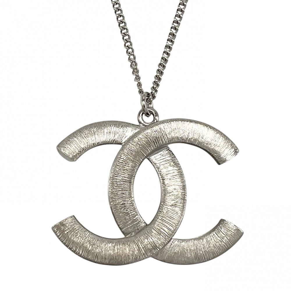 CHANEL シャネル ネックレス ココマーク ロングネックレス アクセサリー ラインストーン B17P シルバー レディース 約13.4g 2017年【中古品】