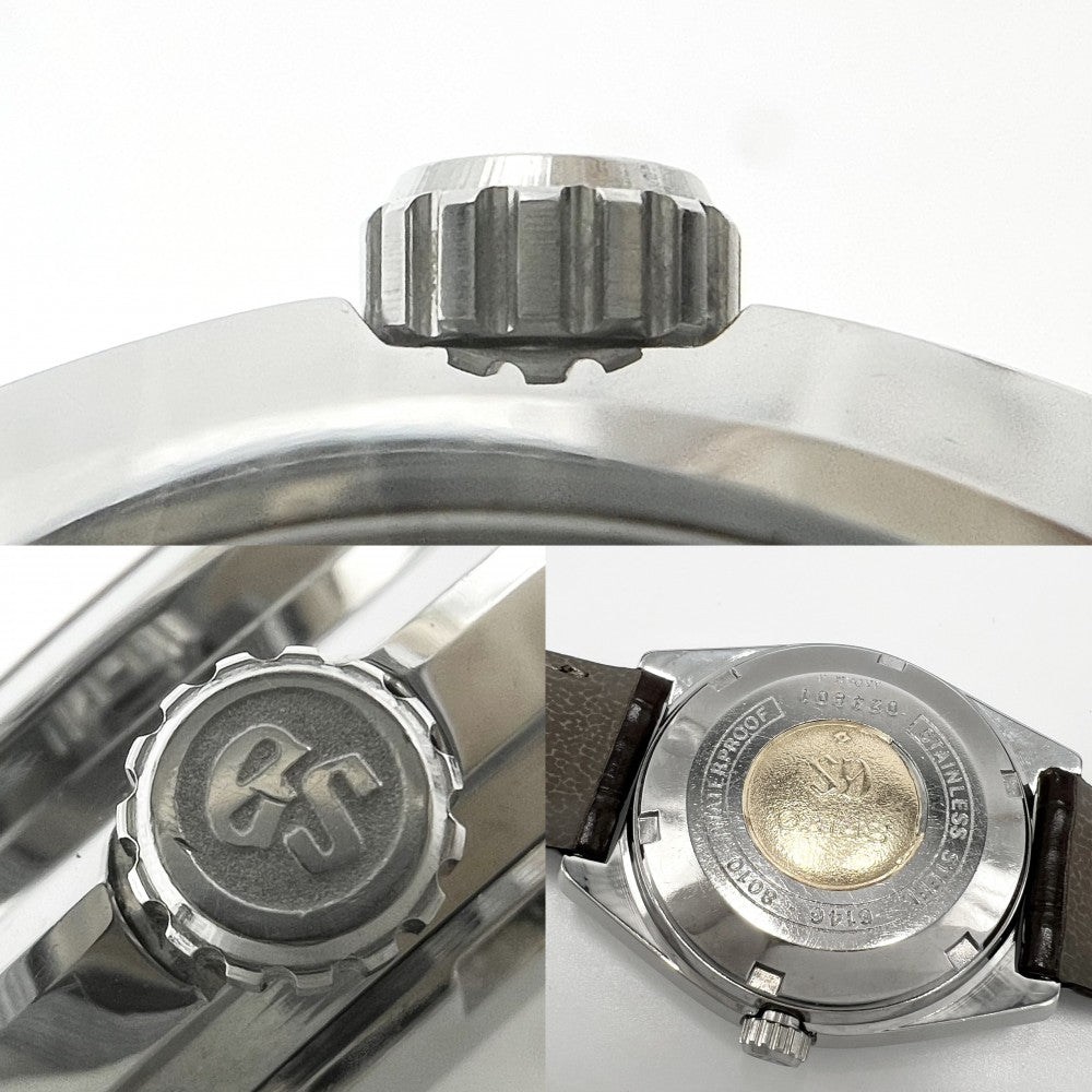 SEIKO セイコー 腕時計 グランドセイコー ハイビート36000 唐草GS デイデイト AT カットガラス Cal.6146A 6146-8010 自動巻き ステンレススチール ブラウン 茶 シルバー メンズ【中古品】