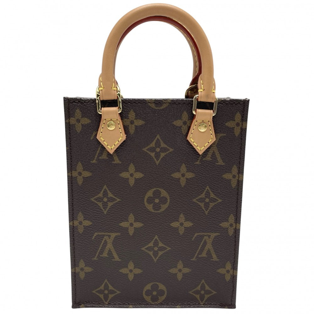 LOUIS VUITTON ルイヴィトン 2WAY モノグラム プティットサックプラ ミニショルダーバッグ ハンドバッグ ポシェット M69442 ブラウン 茶 ゴールド金具 レディース【中古品】
