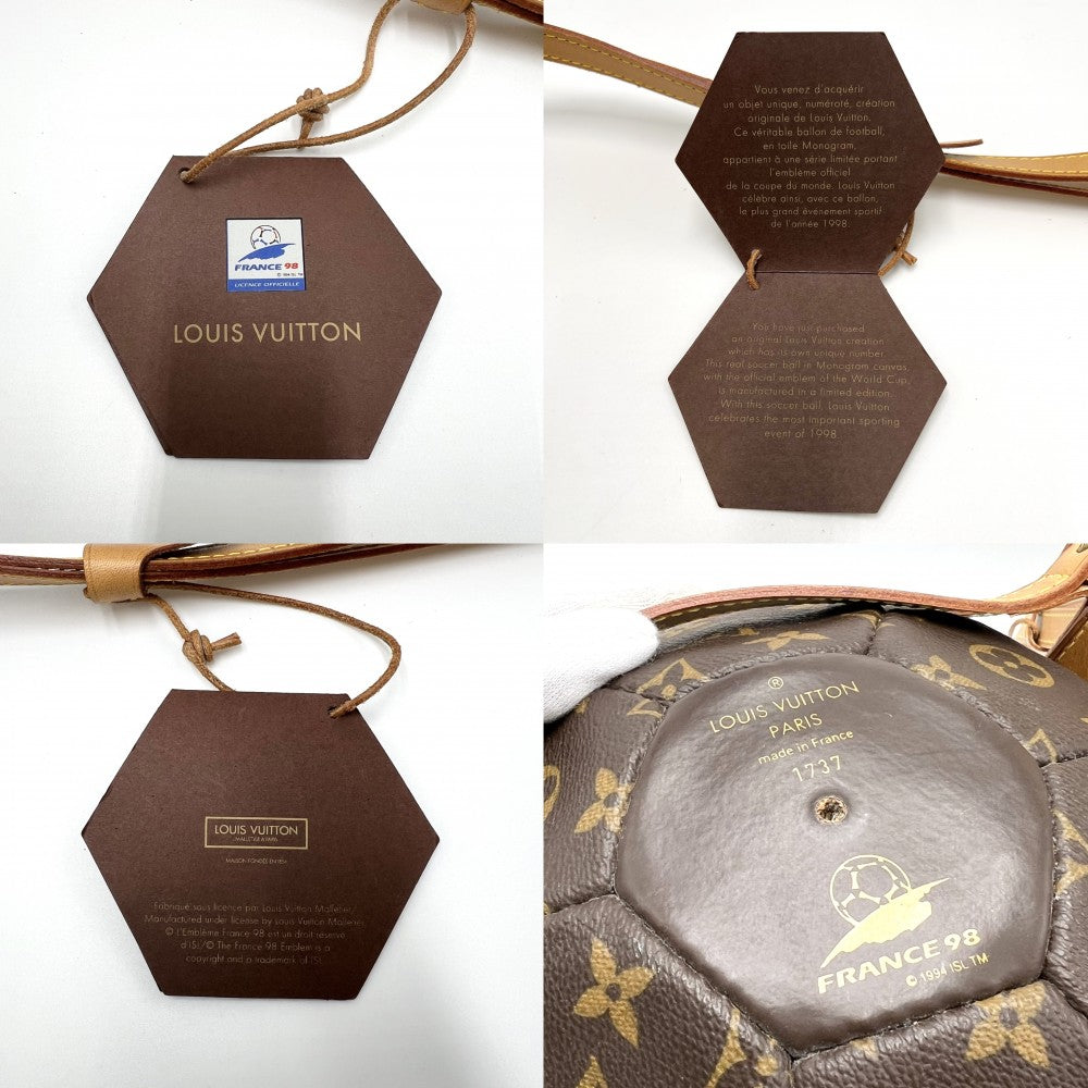 LOUIS VUITTON ルイヴィトン 雑貨 フランス ワールドカップ 記念 サッカーボール 3000個限定 M99054 モノグラムキャンバス ブラウン 茶 ゴールド金具 メンズ【中古品】