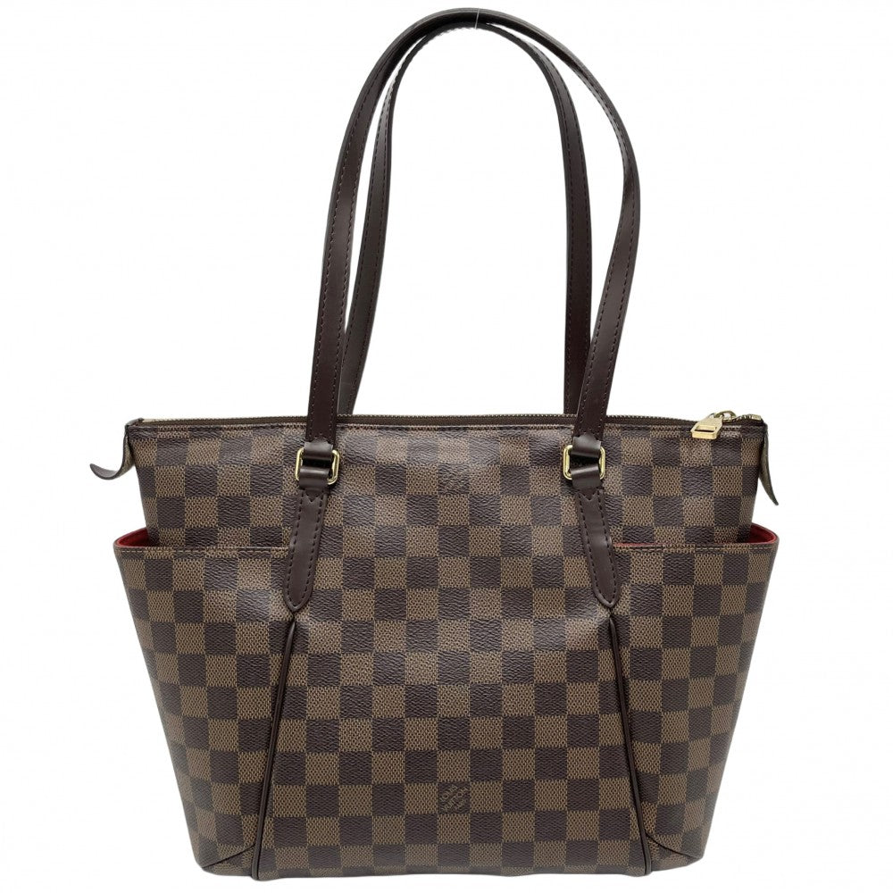 【開店SALE】 LOUIS VUITTON ルイヴィトン トートバッグ トータリーPM ハンドバッグ TOTALLY N41282 ダミエキャンバス ブラウン 茶 ゴールド金具 レディース【中古品】