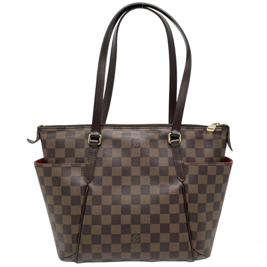 【開店SALE】 LOUIS VUITTON ルイヴィトン トートバッグ トータリーPM ハンドバッグ TOTALLY N41282 ダミエキャンバス ブラウン 茶 ゴールド金具 レディース【中古品】