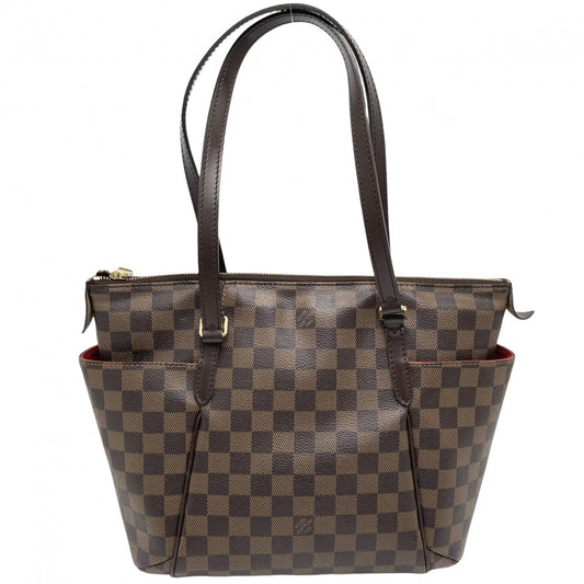 【開店SALE】 LOUIS VUITTON ルイヴィトン トートバッグ トータリーPM ハンドバッグ TOTALLY N41282 ダミエキャンバス ブラウン 茶 ゴールド金具 レディース【中古品】
