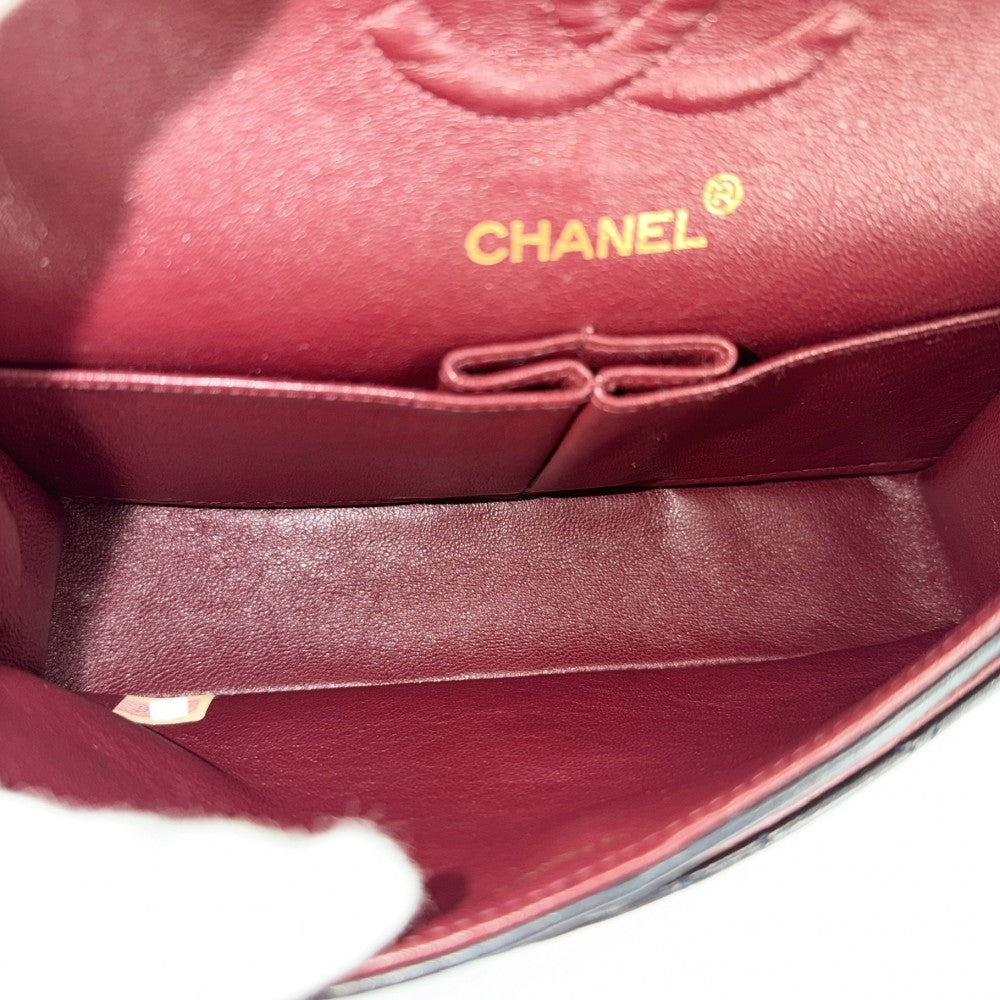 CHANEL シャネル ショルダーバッグ マトラッセ23 ダブルチェーン ダブルフラップ ココマーク ターンロック ラムスキン ネイビー 紺 ゴールド金具 レディース【中古品】