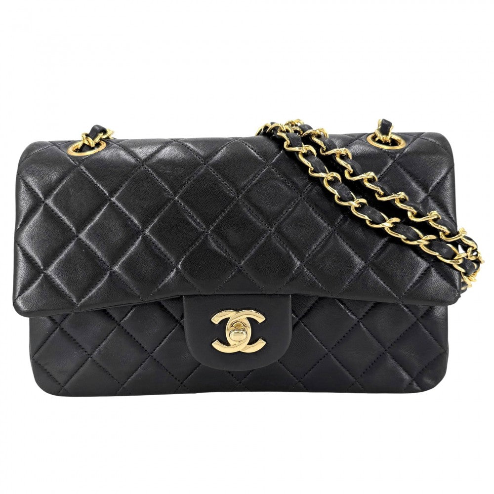 CHANEL シャネル ショルダーバッグ マトラッセ23 ダブルチェーン ダブルフラップ ココマーク ターンロック ラムスキン ネイビー 紺 ゴールド金具 レディース【中古品】