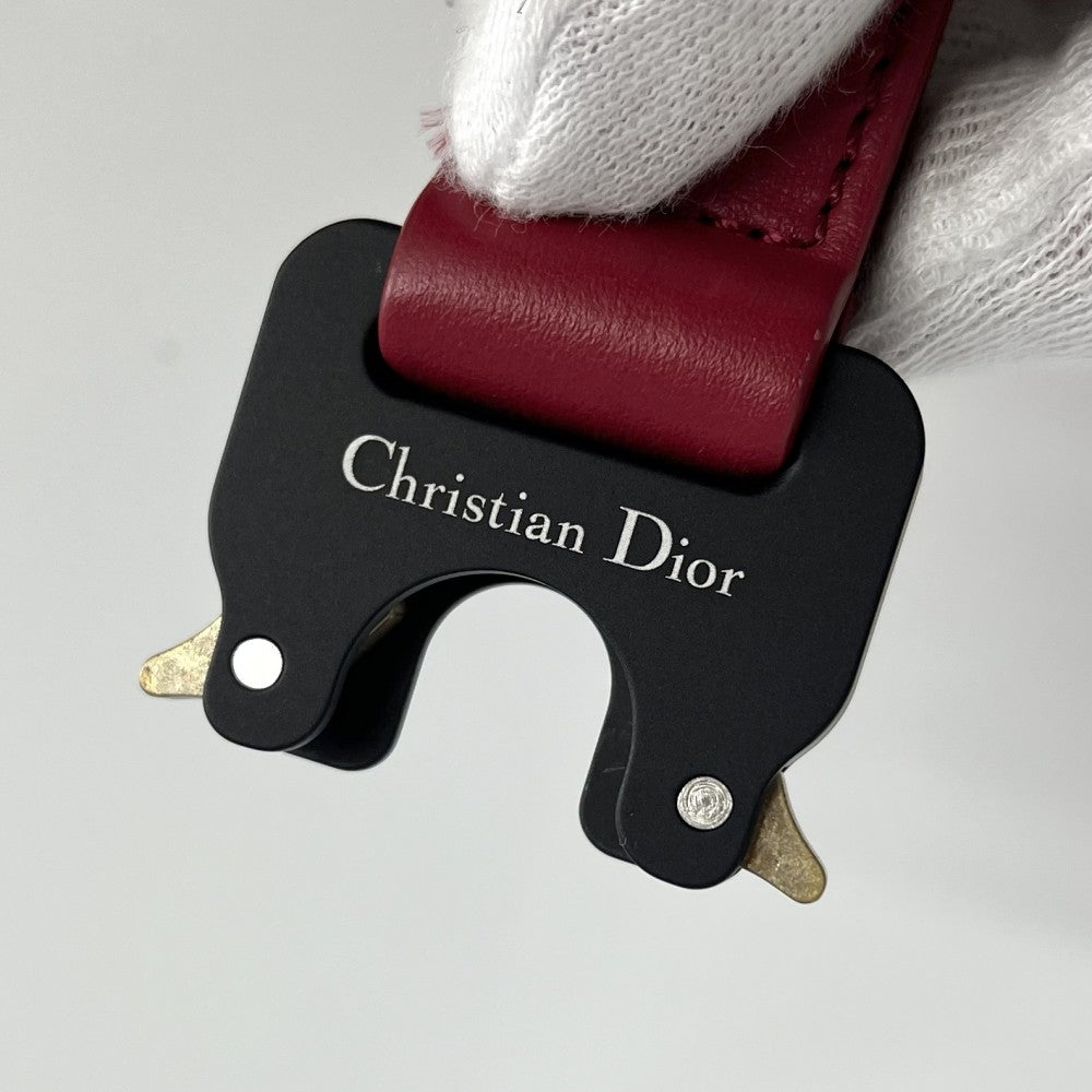 【開店SALE】 Dior ディオール ボディバッグ オブリーク ギャラクシー ショルダーバッグ ワールドツアー サドルバッグ ウエストバッグ レザー レッド 赤 シルバー金具 メンズ【中古品】