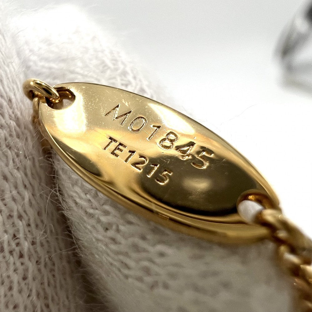LOUIS VUITTON ルイヴィトン ネックレス レディLV アクセサリー 2連チェーン ラインストーン M01845 ゴールド ユニセックス 約12.5g【中古品】