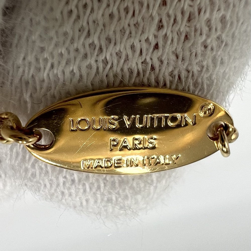 LOUIS VUITTON ルイヴィトン ネックレス レディLV アクセサリー 2連チェーン ラインストーン M01845 ゴールド ユニセックス 約12.5g【中古品】