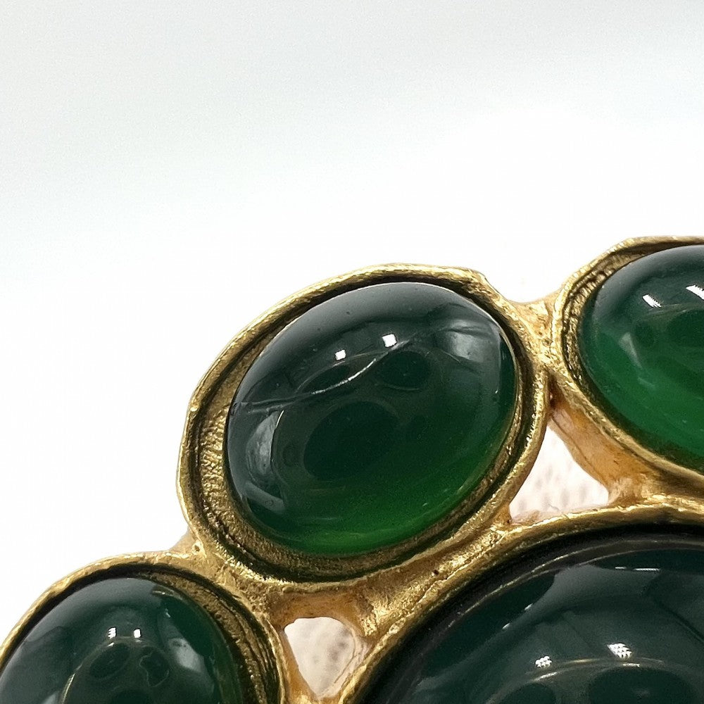 【開店SALE】 CHANEL シャネル イヤリング グリポア ココマーク ヴィンテージ アクセサリー GP カラーストーン 95A ゴールド グリーン 緑 レディース 約27.8g 1995年【中古品】